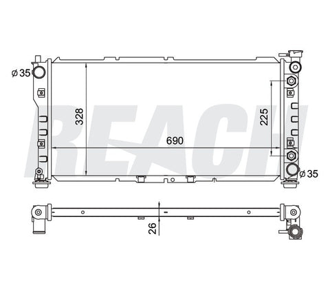 1994 FORD PROBE 2.0 L RADIATOR REA41-1324A