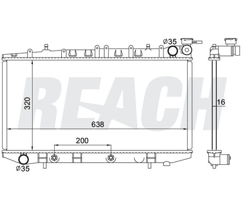 1995 NISSAN 200SX 2.0 L RADIATOR REA41-1976A
