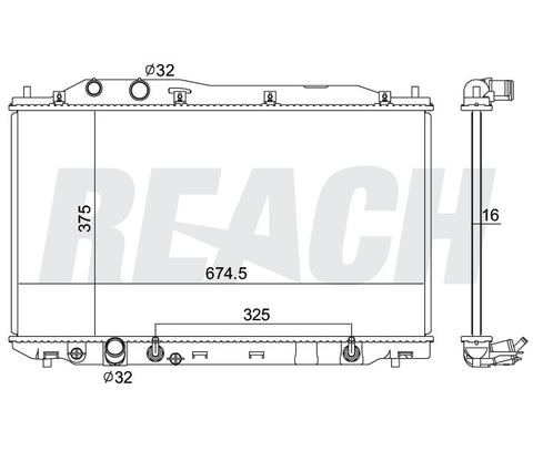 2008 ACURA CSX 2.0 L RADIATOR REA41-2923A