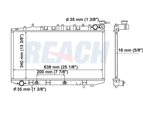 1992 INFINITI G20 2.0 L RADIATOR REA41-1158A