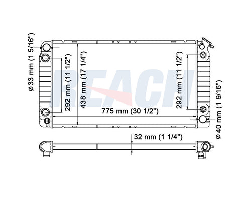 1994 CADILLAC DEVILLE 4.9 L RADIATOR REA41-856A