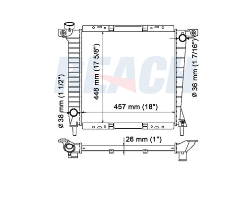 1994 FORD EXPLORER 4.0 L RADIATOR REA41-897A